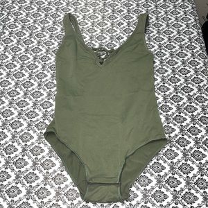 Lord & Taylor Olive Bodysuit small